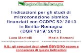 Indicazioni per gli studi di microzonazione sismica ... · Indicazioni per gli studi di microzonazione sismica . finanziati con OCDPC 52/2013 . in Emilia-Romagna (DGR 1919/2013) Luca