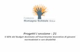 Progetti I sessione : 21 - Fondazione Romagna Solidale · - una rete solidale tra famiglie, attraverso il progetto “famiglia aiuta famiglia”, ovvero l’aiuto di famiglie supportanti