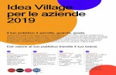 Idea Village per le aziende 2019 · OPPORTUNITA': presenza web (hp sito, newsletter, pagine social), logo su materiale promozionale (gadget, inviti, materiale promo..), logo su materiale