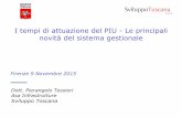 I tempi di attuazione del PIU - Le principali novità del ... · I tempi di attuazione del PIU - Le principali novità del sistema gestionale Firenze 9 Novembre 2015 . Scadenza presentazione