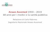 Anaao Assomed 1959 – 2019 60 anni per i medici e la sanità ... · Anaao Assomed 1959 – 2019 60 anni per i medici e la sanità pubblica Relazione di Carlo Palermo Segretario Nazionale