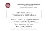 Introduzione alla Progettazione del Softwareromanop/files/TdP/In... · (Canale di Ingegneria delle Reti e dei Sistemi Informatici - Polo di Rieti) Anno Accademico 2007/2008 Dipartimento