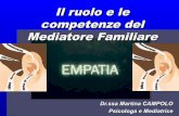 Il ruolo e le competenze del mediatore familiare · il momento della mediazione, infatti, è una sorta di passaggio tra due organizzazioni intrapsichiche – quella prima e quella