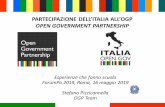 PARTECIPAZIONE DELL’ITALIA ALL’OGPforges.forumpa.it/assets/Speeches/28336/slide_pizzicannella.pdf · l’Italia è membro di OGP dal 2011; 3 Piani d’azione presentati (2012-2014,