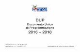 Documento Unico di Programmazione 2016 – 2018 · 2019-01-28 · DUP 2016-2018 Provincia di Cuneo • il Documento unico di programmazione (DUP), presentato al Consiglio, per le