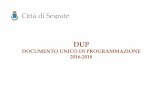 DOCUMENTO UNICO DI PROGRAMMAZIONE 2016-2018 · 2020-02-20 · 2 INDICE DUP Documento Unico di Programmazione 2016-2018 PREMESSA pag. 6 Sezione Strategica (SeS) pag. 7 CONDIZIONI ESTERNE