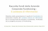 Raccolta fondi dalle Aziende Corporate fundraising : il ...€¦ · Corporate fundraising : il contesto di riferimento Obiettivo della presentazione è quello di Condividere in particolare