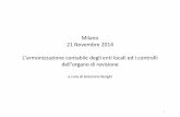 Milano 21 Novembre 2014 L’armonizzazione …...Gli schemi di bilancio annuale e pluriennale e rendiconto previgenti avranno la funzione autorizzatoria(art.11 comma 12) Ai fini conoscitivi