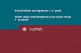 Teorie della comunicazione e dei nuovi media A. Marinelli · 2018-05-04 · Social media management –1°parte Teorie della comunicazione e dei nuovi media A. Marinelli. SOCIAL MEDIA