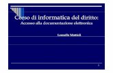 Corso di informatica del diritto (2004).ppt [modalità ... · classificazione dei documenti codificazione dei documenti schema o sistema che tiene conto di tutto lo scibile documentario