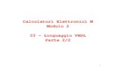 Calcolatori Elettronici M Modulo 2 03 - Linguaggio VHDL Parte 2/2 · Modulo 2 03 - Linguaggio VHDL Parte 2/2 2 Approfondimento su segnali e variabili Progettare in VHDL una rete che