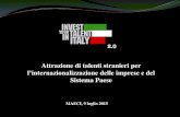 Presentazione standard di PowerPoint IYT … · Invest Your Talent in Italy 2.0 Coordinamento progetto - MAECI Finanziamento borse di studio - Agenzia ICE, Uni – Italia, MAECI,