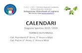 · PDF file CALENDARI Stagione Sportiva 2019 / 2020 TORNEO AUTUNNALE - Cat. Esordienti 2° Anno, 1° Anno e Misti - Cat. Pulcini 2° Anno, 1° Anno e Misti F.I.G.C. – L.N.D. –