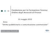 Fondazione per la Formazione Forense Ordine degli Avvocati ...fondazioneforensefirenze.it/uploads/fff/files/2012... · - Torino 2006: Sponsor principale (olimpiadi inv.) 52 mill.