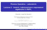 Ricerca Operativa - Laboratorio Lezione 2 - Insiemi ...rinaldi/teaching/lab_ro_lez_2.pdfRicerca Operativa - Laboratorio Lezione 2 - Insiemi, indicizzazione e espressioni algebriche