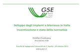 Sviluppo degli impianti a biomassa in Italia Incentivazione e stato … · 2011-10-25 · Sviluppo degli impianti a biomassa in Italia Incentivazione e stato della normativa Emilio
