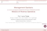 Management Sanitario per il corso di Laurea Magistrale ...or/medicina/slide_2a_lezione12-13.pdf · I Selezione di “buone” soluzioni I (ottimizzazione e/o simulazione) I Validazione
