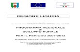 PROGRAMMA REGIONALE DI SVILUPPO RURALE PER IL …...2 Il programma di sviluppo rurale della Regione Liguria per il periodo 2007-2013 è stato redatto dal Dipartimento Agricoltura e