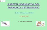 ASPETTI NORMATIVI DEL FARMACO VETERINARIO · 2017. 4. 15. · Normativa di riferimento 1) per i medicinali veterinari: • D. Leg. 193/2006 (Attuazione della direttiva 2004/28/CE