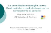 La conciliazione famiglia lavoro - Se Non Ora Quando · 2016. 5. 17. · Le politiche di conciliazione famiglia-lavoro in Italia ¡ Il modello italiano di politiche a sostegno della