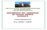 DOCUMENTO DEL CONSIGLIO DI CLASSE QUINTA ......istituito in via sperimentale l’indirizzo Liceo Pedagogico, nell’a.s. l992-1993 l’indirizzo Liceo Linguistico, nell’a.s. 1998-1999