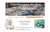 Classificazione dei rifiuti Aspetti pratici · La procedura per la classificazione dei rifiuti in parte fa riferimento (esclusivamente) alla direttiva 1999/45/CE e alla direttiva