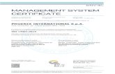 MANAGEMENT SYSTEM CERTIFICATE ISO 14001.pdf · matrici e stampi per l'estrusione dell'alluminio, attraverso le fasi di lavorazioni meccaniche (IAF 17) This certificate is valid for