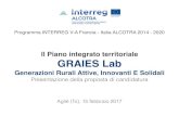 Il Piano integrato territoriale GRAIES Lab...2017/02/15  · Programma INTERREG V-A Francia - Italia ALCOTRA 2014 - 2020 Agliè (To), 15 febbraio 2017 Il Piano integrato territoriale