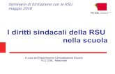 I diritti sindacali della RSU - FLC CGIL Cuneo · 2019. 10. 29. · Permessi retribuiti della RSU Per svolgere l’attività sindacale, la RSU ha diritto a permessi orari retribuiti