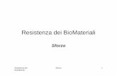 Resistenza dei BioMaterialidma.ing.uniroma1.it/users/scicostr_c1/CapISforzo.pdf · Resistenza dei BioMateriali Sforzo R 4 Relazione Vettore/Tensore di Sforzo Forma matriciale / tensoriale