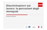 Discriminazioni sul lavoro: le percezioni degli immigrati · apprezzati mai "capro espiatorio" Rispetto alla percezione sulle relazioni e sull’integrazione dei lavoratori dipendenti
