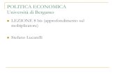 POLITICA ECONOMICA Università di Bergamo...Keynes distingue fra dati, variabili indipendenti e variabili dipendenti. 2 3 Dati: qualità e quantità del lavoro disponibile; qualità