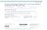 MCM S.p.A. - MANAGEMENT SYSTEM CERTIFICATE ISO... · Lack of fulfilment of conditions as set out in the Certification Agreement may render this Certificate invalid. DNV GL Business