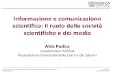 Informazione e comunicazione scientifica: il ruolo delle ... · Informazione e comunicazione scientifica: il ruolo delle società scientifiche e dei media 13 giugno 2016 Aldo Radice