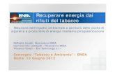 Recuperare energia dai rifiuti del tabacco · sigaretta e produzione di energia mediante pirogassificazione Raffaella Uccelli- Ricercatore ENEA ... ” t i b A b T C “C onvegno