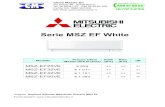 Serie MSZ EF WhiteSerie MSZ EF White Allegato: Depliant Ufficiale Mitsubishi Electric MSZ EF Fonte depliant: Modello dB MSZ-EF25VE € 859 2,5 3,2 21 MSZ-EF35VE € 1.011 3,5 4 21