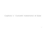 Capitolo 1: Concetti matematici di base - CNRCapitolo 1: Concetti matematici di base 1 Insiemi x ∈ A ⇒ x ´e elemento dell’insieme A. B ⊆ A ⇒ B ´e un sottoinsieme di A.