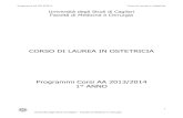 CORSO DI LAUREA IN OSTETRICIA - University of Cagliari · 2016. 1. 22. · infezioni dell'apparato riproduttivo, delle malattie sessualmente trasmesse e di valutare con competenza