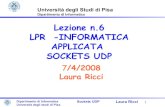 Lezione n.6 LPR -INFORMATICA APPLICATA SOCKETS UDPricci/07-04-2008-Sockets-UDP.pdf · 2016. 2. 29. · Lezione n.6 LPR -INFORMATICA APPLICATA SOCKETS UDP Università degli Studi di