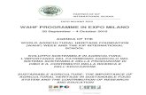 WAHF PROGRAMME IN EXPO MILANO · 2015. 9. 21. · AGROECOLOGY – IUS ET RUS”), ... della FAO Globally Important Agricultural Heritage System (GIAHS). ... Programma del Master Internazionale