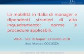 La mobilità in Italia di manager e dipendenti stranieri di alto ......- titolari di Carta blu rilasciata in un altro Stato membro da almeno 18 mesi; - regolarmente soggiornanti sul
