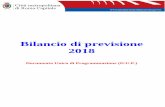 Bilancio di previsione 2018Bilancio di previsione 2018 Documento Unico di Programmazione (D.U.P.) Sezione Strategica (SeS) del Documento Unico di Programmazione 2018 e Pluriennale