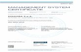 MANAGEMENT SYSTEM CERTIFICATE - Diadora...Si certifica che il sistema di gestione di/This is to certify that the management system of DIADORA S.p.A. Via Montello, 80 - 31031 Caerano