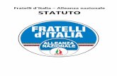 Fratelli d’Italia STATUTO · centro della parte superiore, occupante circa i due terzi dello spazio, la scritta "FRATELLI d'ITALIA", in carattere stampatello bianco su sfondo azzurro,