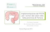 Implementazione del PDTA per i tumori del colon retto nella … · 2019. 1. 30. · Tumori del colon retto a Ferrara • Nuovi casi per anno (incidenza 2004−2008): – 265 nei maschi