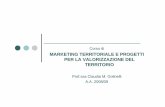 MARKETING TERRITORIALE E PROGETTI PER LA …€¦ · 3 Organizzazione Corso (2/2) Materiale didattico-Dispensa Marketing territoriale-Bonetti E., Simoni M., “Network Creation Paths:
