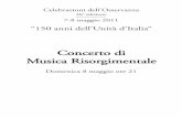 Concerto di Musica Risorgimentale - Luigi Verdi · 2019. 9. 4. · Inno di Garibaldi Alessio Olivieri su testo di Luigi Mercantini L’Inno di Garibaldiè un famoso inno patriottico