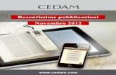 Recentissime pubblicazioni Novembre 2012 squilibri contrattuali possano essere ottenuti limitandosi
