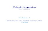 Calcolo Numerico - Istituto per le Applicazioni del Calcolo "Mauro …€¦ · Metodo del punto unito, Metodo di Newton per sistemi 11-04-2014. Esercizio 1.25 L. Gori, M.L. Lo Cascio,