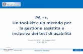 PA ++. Un tool-kit e un metodo per la gestione assistita e ... · Laboratorio QoS Giancarlo Gaudino slide 1 di 13 PA ++. Un tool-kit e un metodo per la gestione assistita e inclusiva